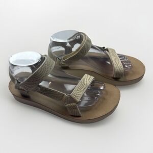 NEW‎ $85 Teva Midform Universal Geometric Sandal Leather Etched Women's 9